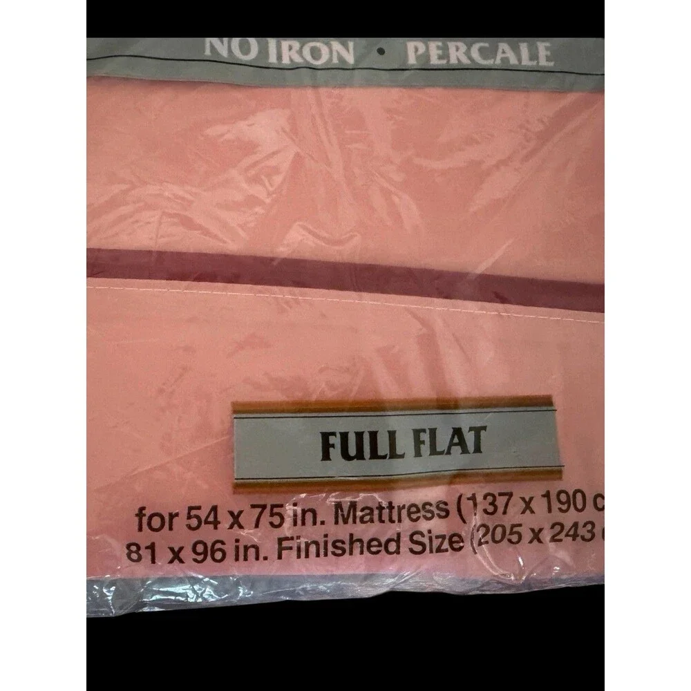 Tastemaker Ultra Touch No Iron Percale Full Flat Sheet Mauve Pink JP Stevens